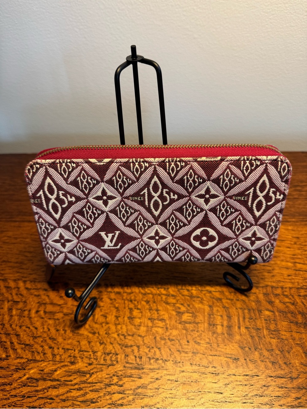 Louis Vuitton Jacquard Since 1854 Zippy Wallet - Bordeaux w/COA and Dust Bag